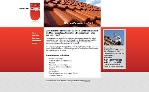 Website Franz Hohl GmbH